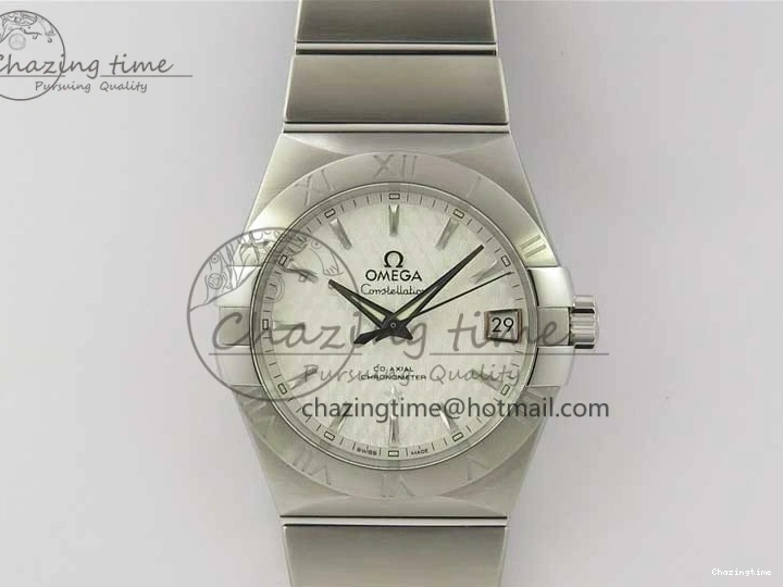 0423 Constellation 38mm SS VSF 1:1 Best Edition White Textured Dial on SS Bracelet A8500 Super Clone EasyCare 7919